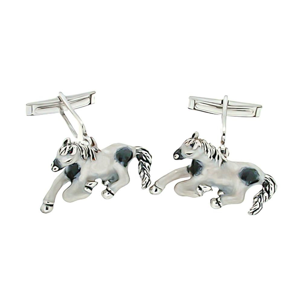 925 Silver Horse Cufflinks - Handmade - SATURNO