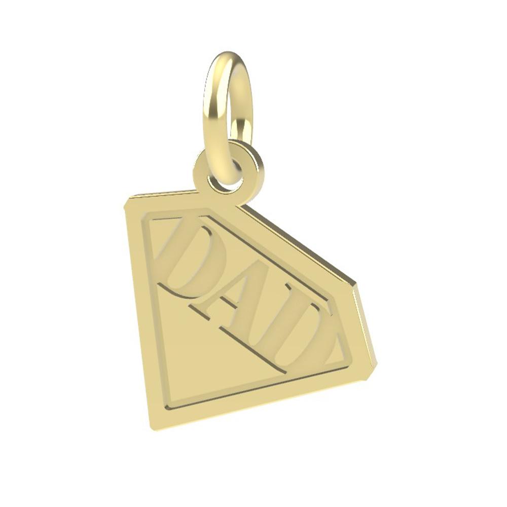 18kt yellow gold Dad Engraved pendant - DEDIE