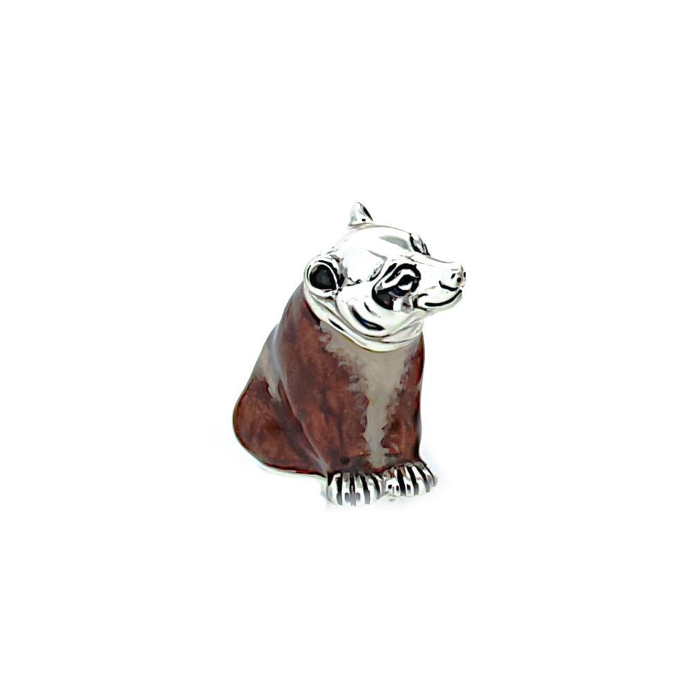 Enamelled bear cub ornament Saturno ST219-3 - SATURNO