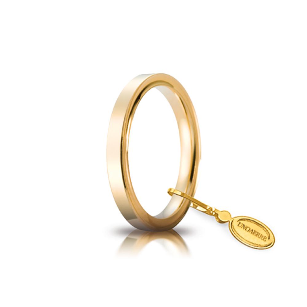 Wedding ring Circles of Light mm.2.5 in yellow gold - UNOAERRE