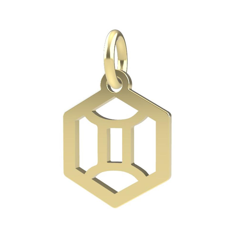 18kt yellow gold Gemini Zodiac pendant - DEDIE