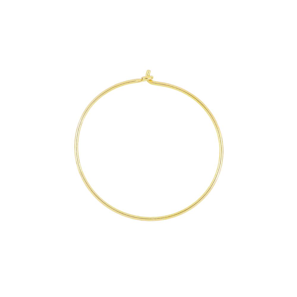 18Kt Gold Wire Hoop Earring 25Mm - MAMAN ET SOPHIE