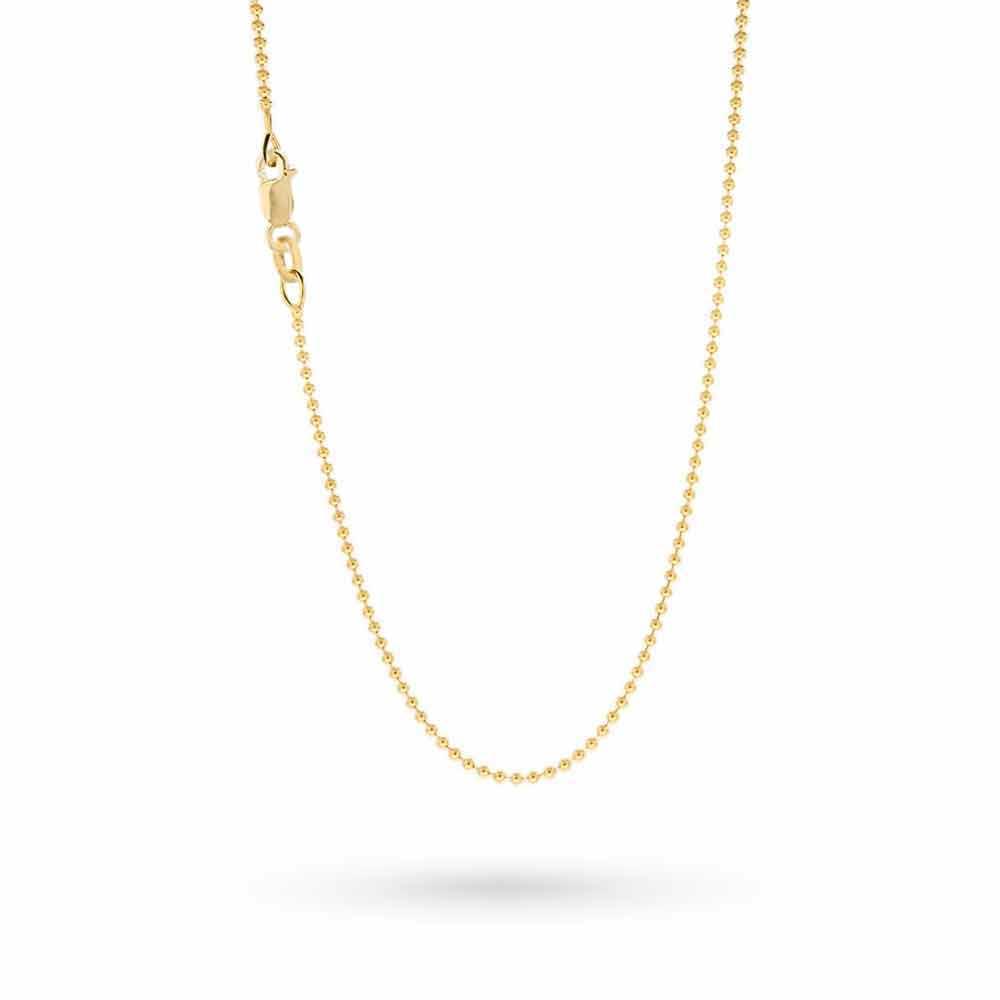 18kt yellow gold ball chain Ø1mm 40cm - LUSSO ITALIANO