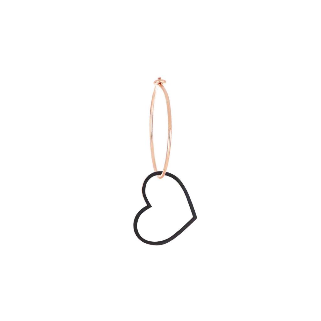 Maman et Sophie medium heart hoop earring OROLT222 - MAMAN ET SOPHIE