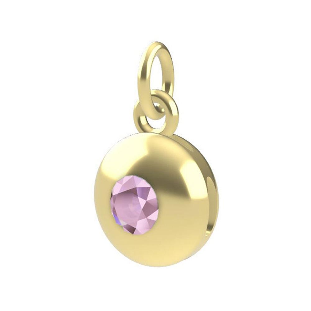 Ciondolo con Zaffiro rosa in oro giallo 18kt - DEDIE