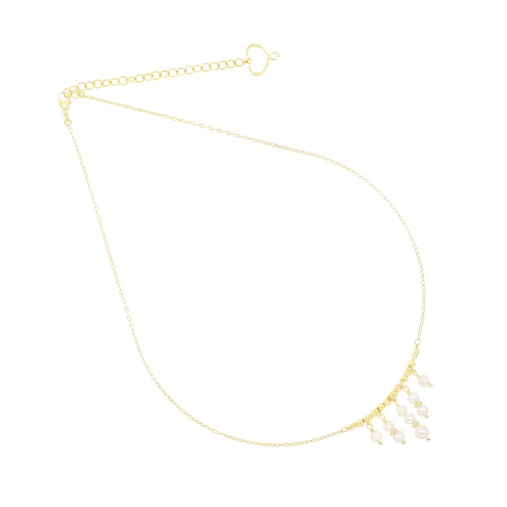 White wave choker with pearl fringes Maman et Sophie GCONDPPN - MAMAN ET SOPHIE