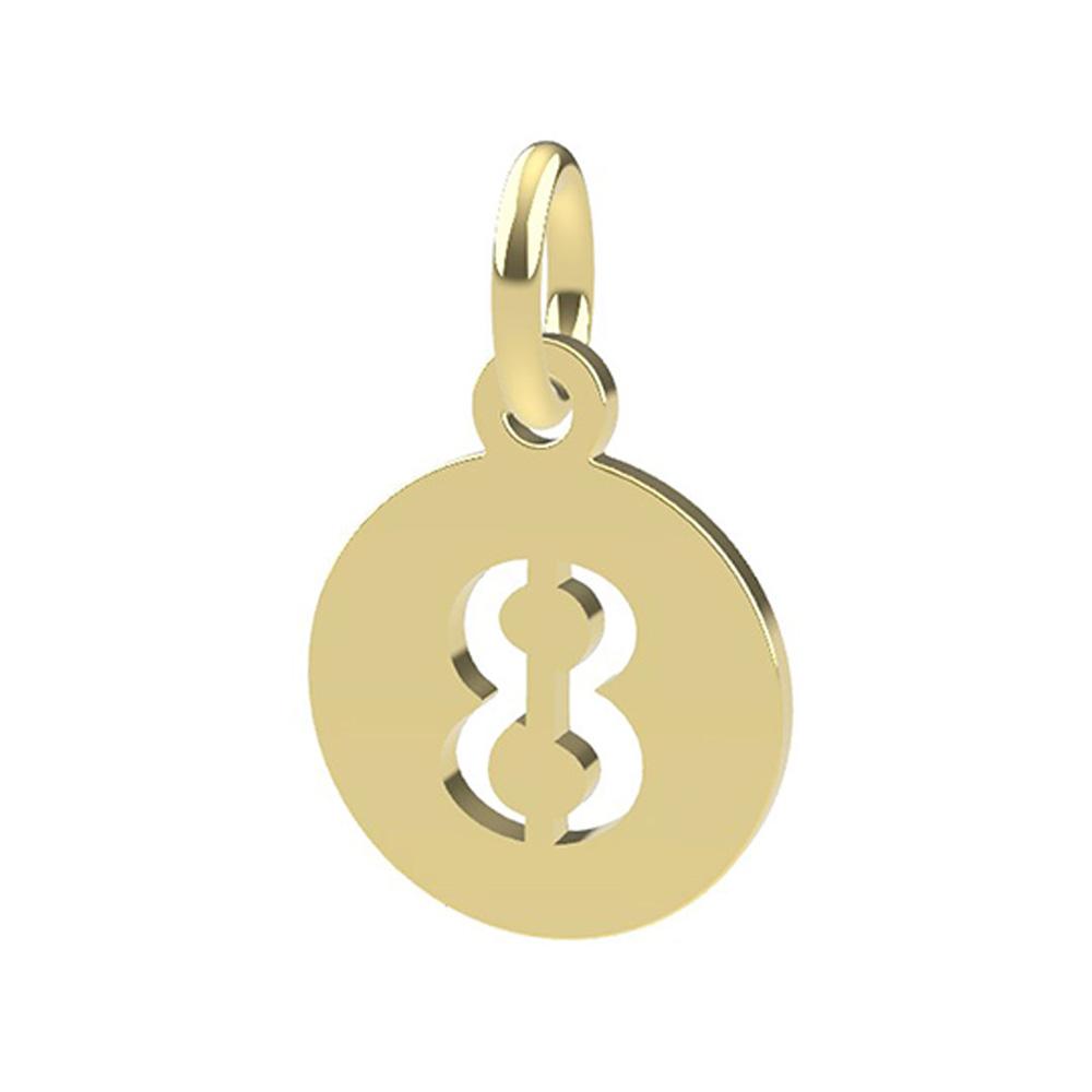 18kt yellow gold Number 8 pendant - DEDIE