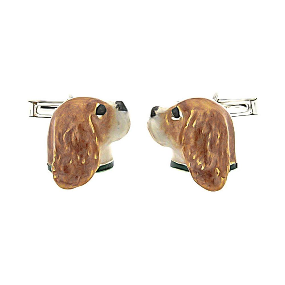 Cavalier Spaniels cufflinks in 925 silver - handmade - SATURNO