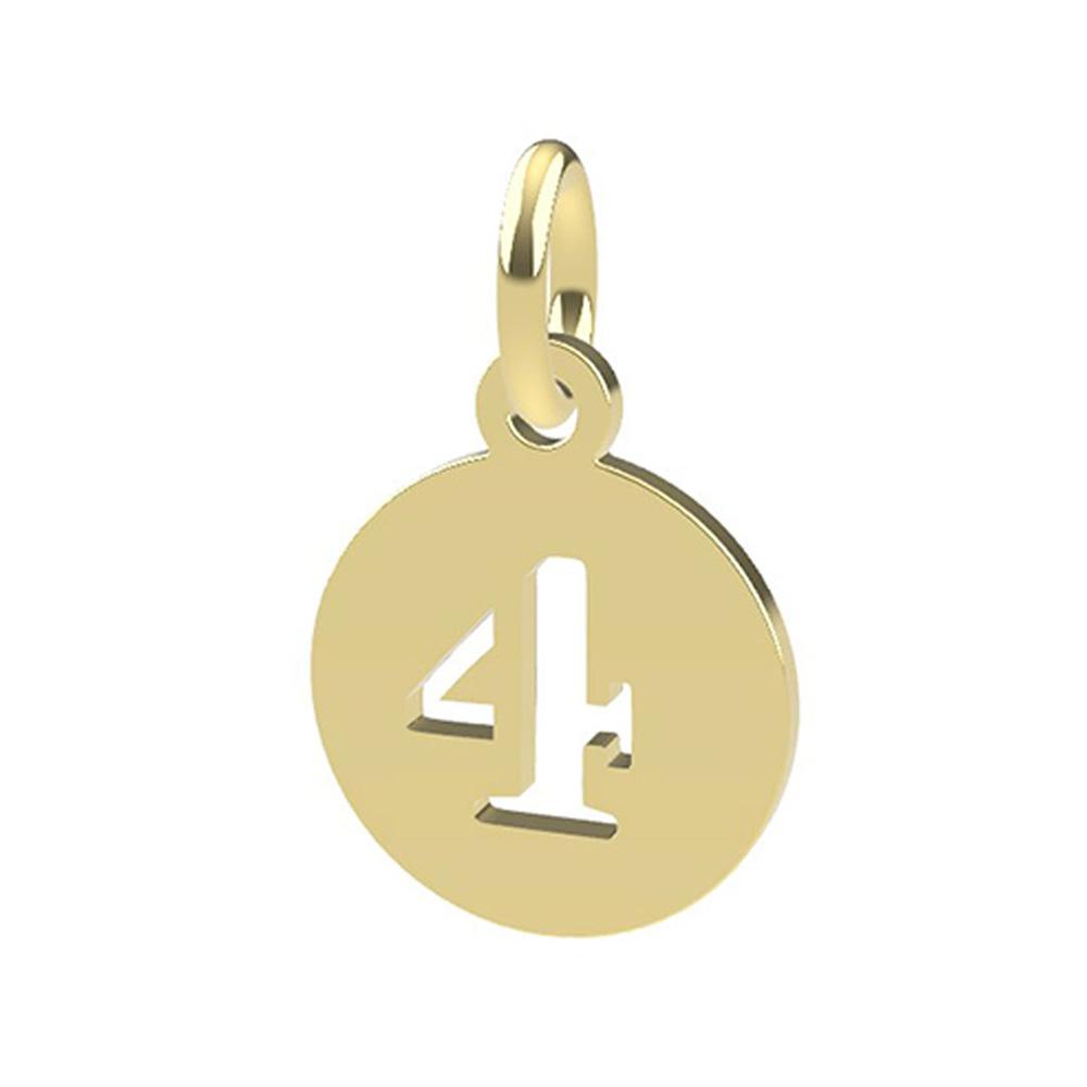 Ciondolo con Numero 4 in oro giallo 18kt - DEDIE