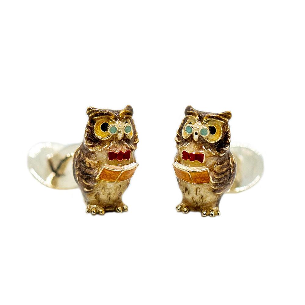 Owl cufflinks 925 silver - Italian craftsmanship - SATURNO