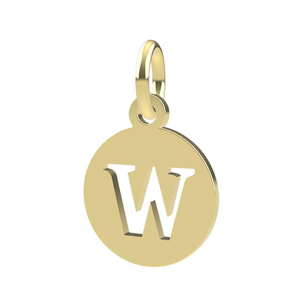 18kt yellow gold Letter W pendant - DEDIE