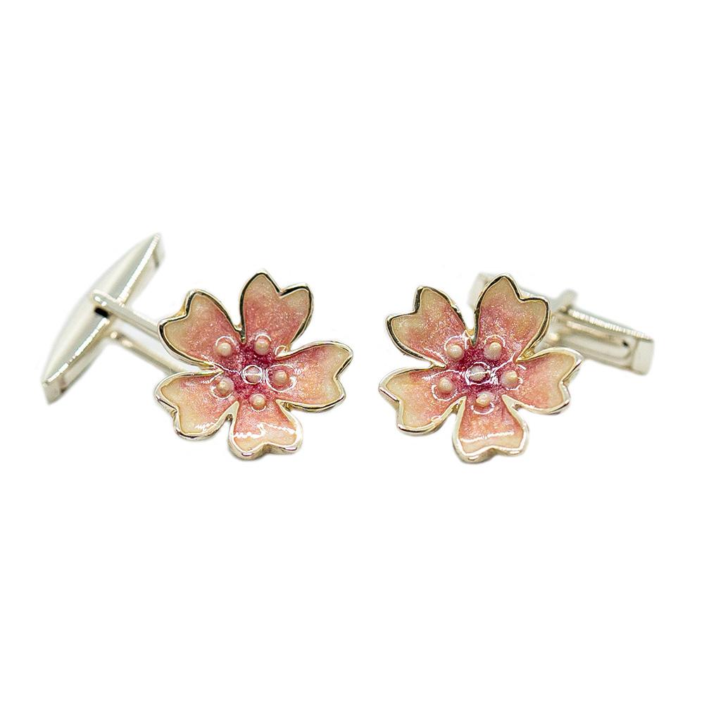 Peach Blossom Cufflinks 925 Silver - Italian Craftsmanship - SATURNO