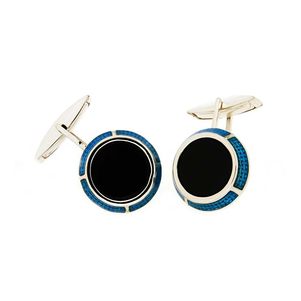 925 silver stone cufflinks - Italian craftsmanship - SATURNO