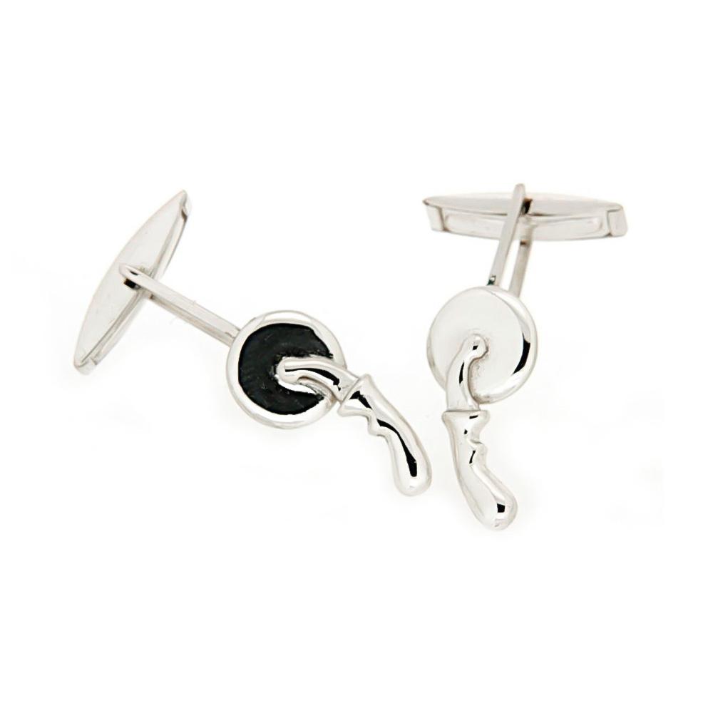 925 Silver Pizza Cutter Cufflinks - Handmade - SATURNO