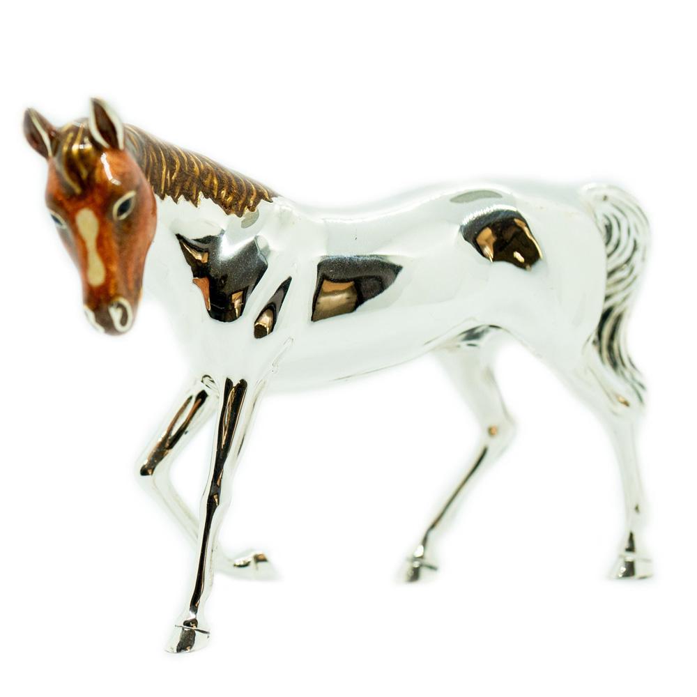 Enamelled standing horse ornament Saturno ST202-1 - SATURNO