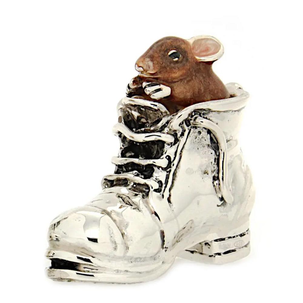 Mouse ears low in the boot silver ornament Saturno ST184-2 - SATURNO