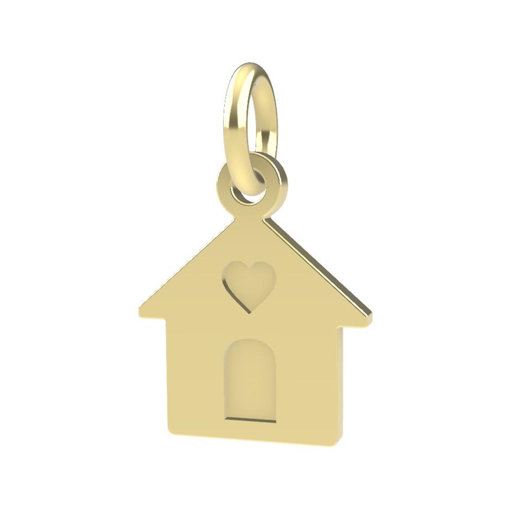 18kt yellow gold Heart House pendant - DEDIE