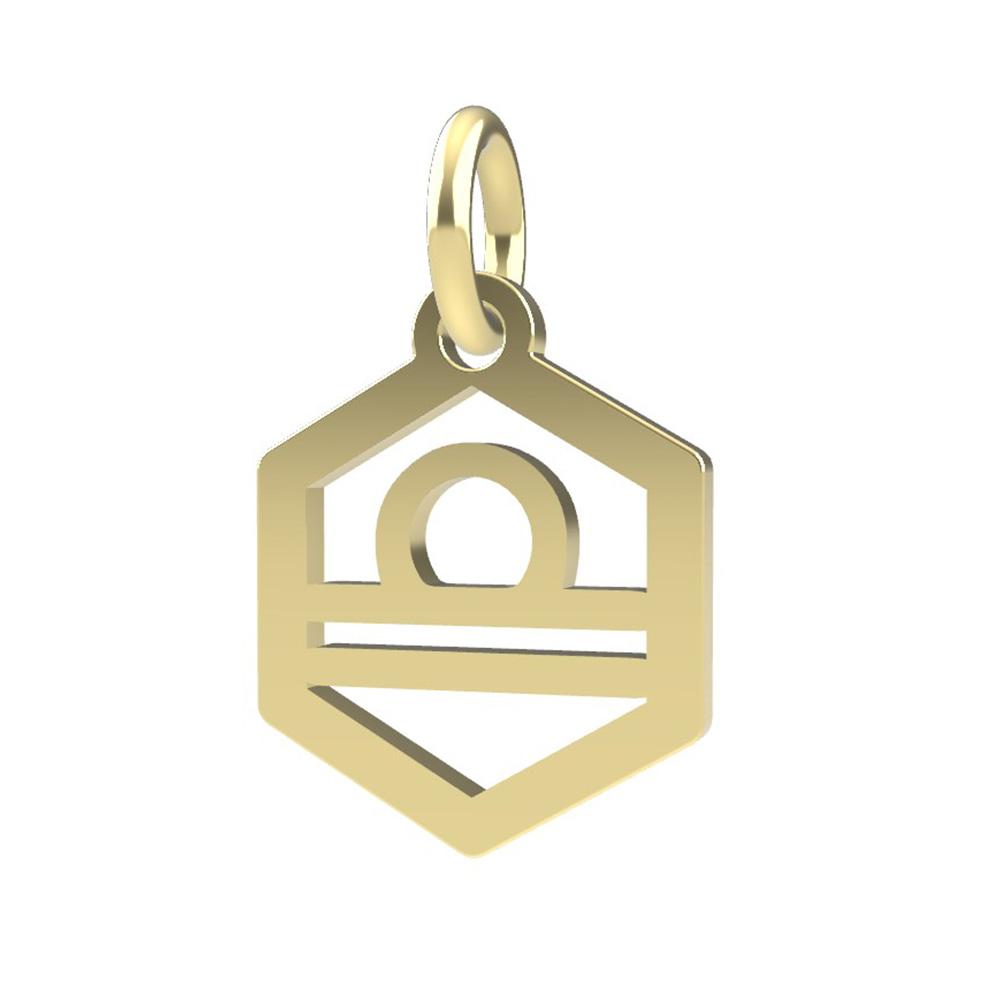 18kt yellow gold Libra Zodiac pendant - DEDIE