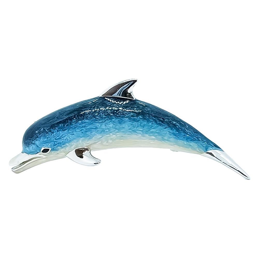 Large enamel dolphin silver ornament Saturno ST158-1 - SATURNO