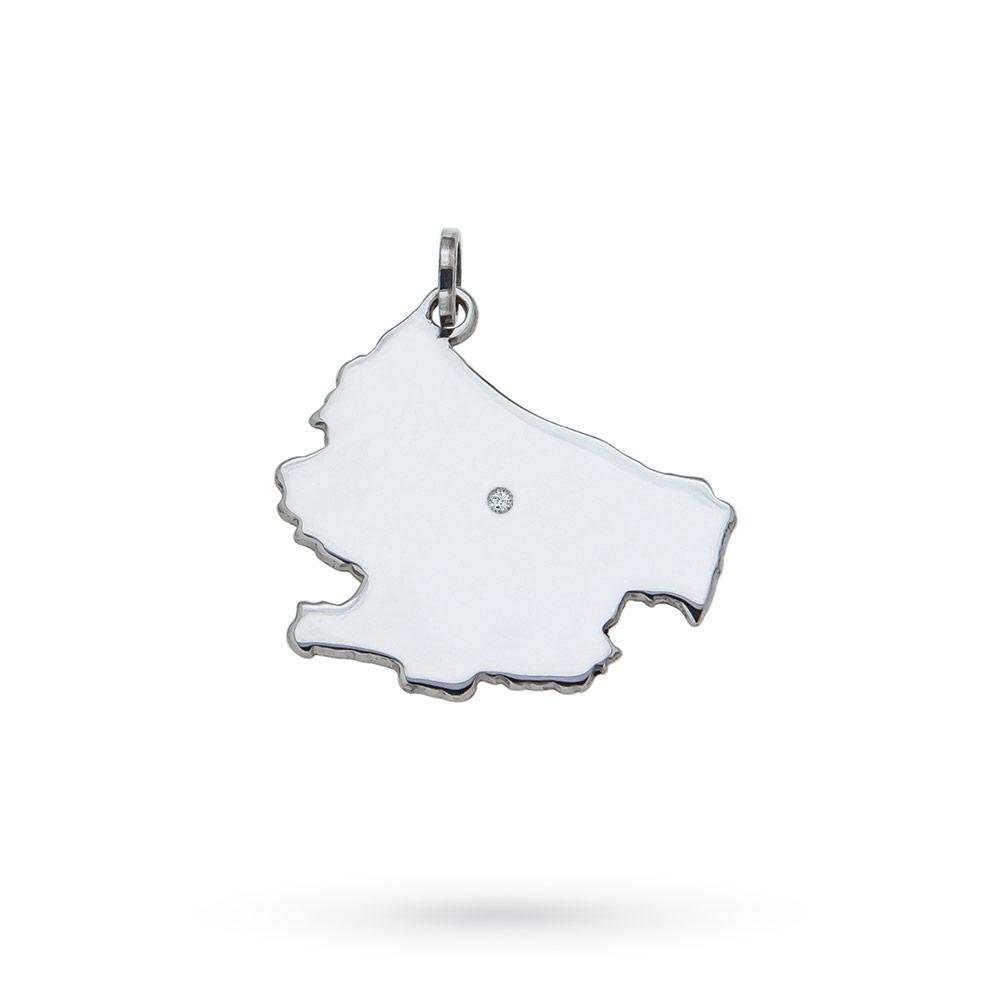 Abruzzo region pendant 925 silver and diamond - CICALA