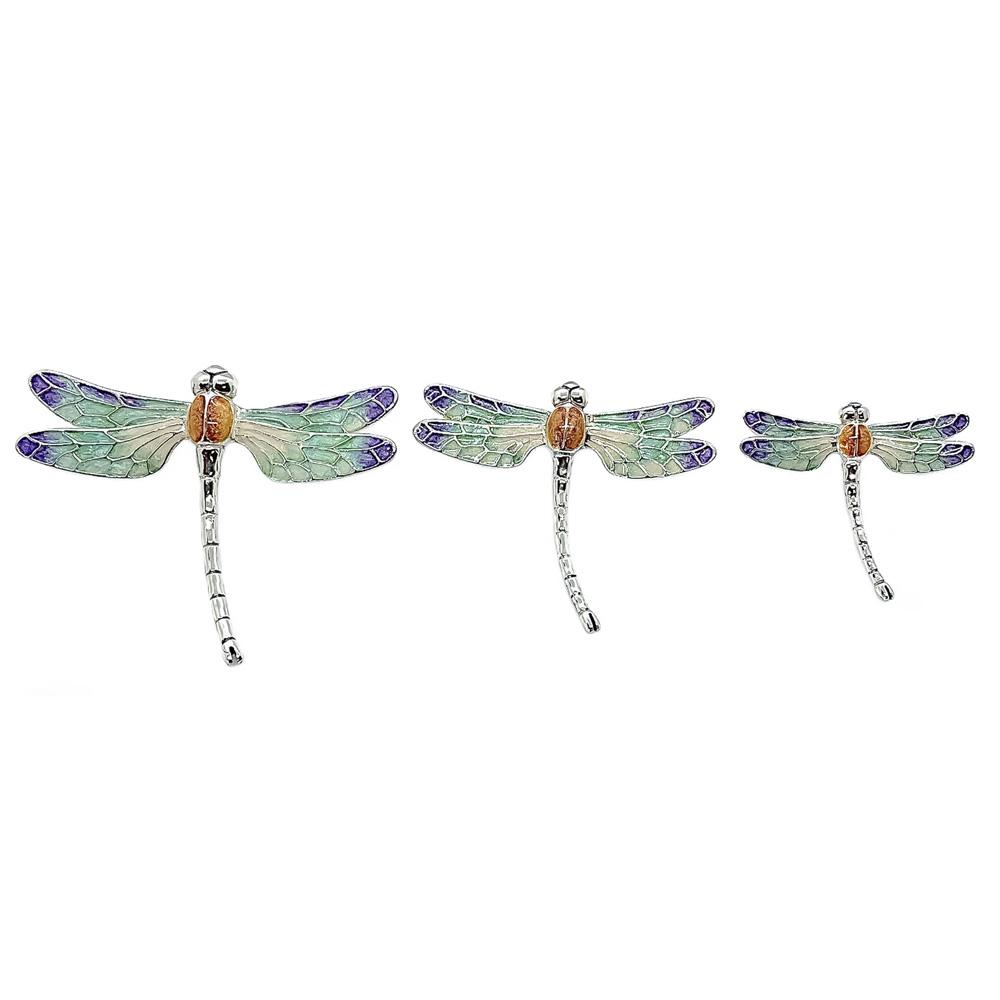 Family of 3 enamel dragonflies ornament Saturno ST228 - SATURNO