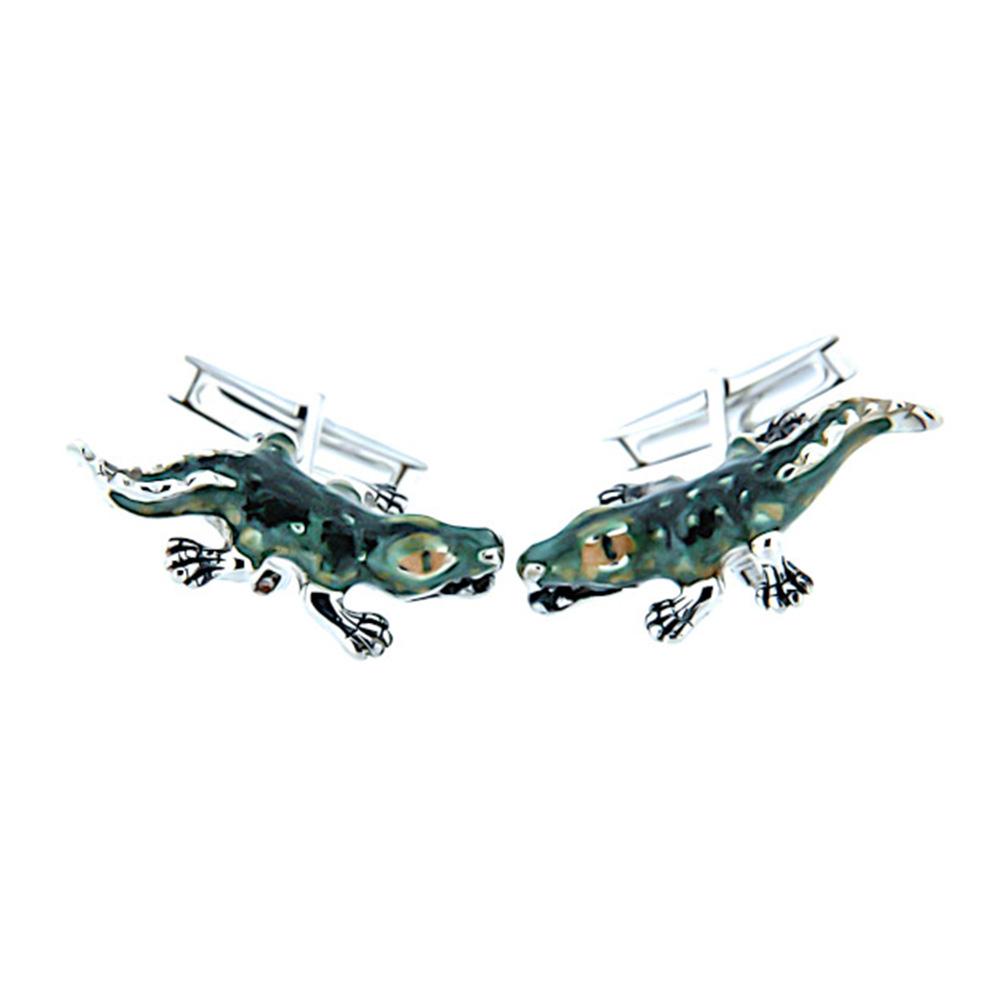 925 Silver Crocodile Cufflinks - Handmade - SATURNO