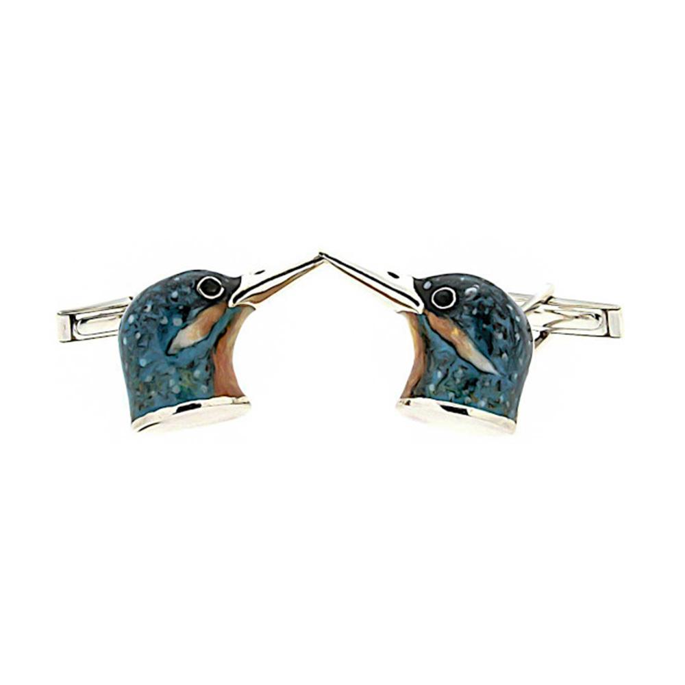 Kingfisher Cufflinks in 925 Silver - Handmade - SATURNO