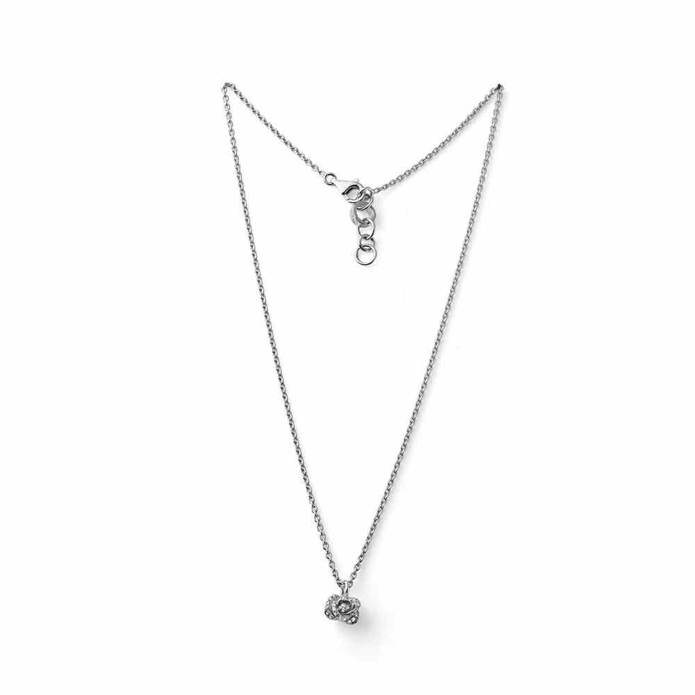 Women's necklace 45+3 cm rose-shaped pendant with crystals - MARIA CRISTINA STERLING