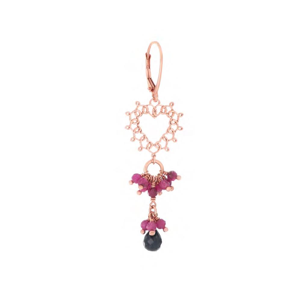 Maman et Sophie spinel ruby heart earring ORRBN12 - MAMAN ET SOPHIE