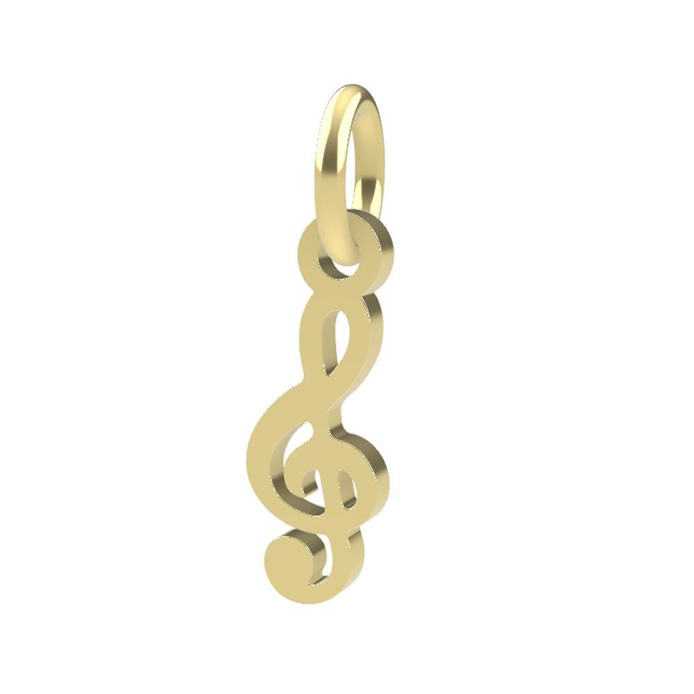 18kt yellow gold Treble Clef pendant - DEDIE