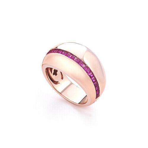 925 silver band ring with fuchsia zircons - MARCELLO PANE