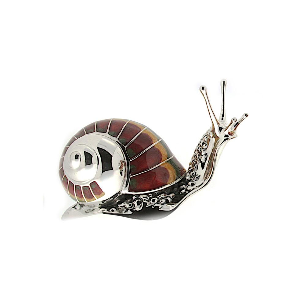 Small enamelled snail silver ornament Saturno ST100-2 - SATURNO