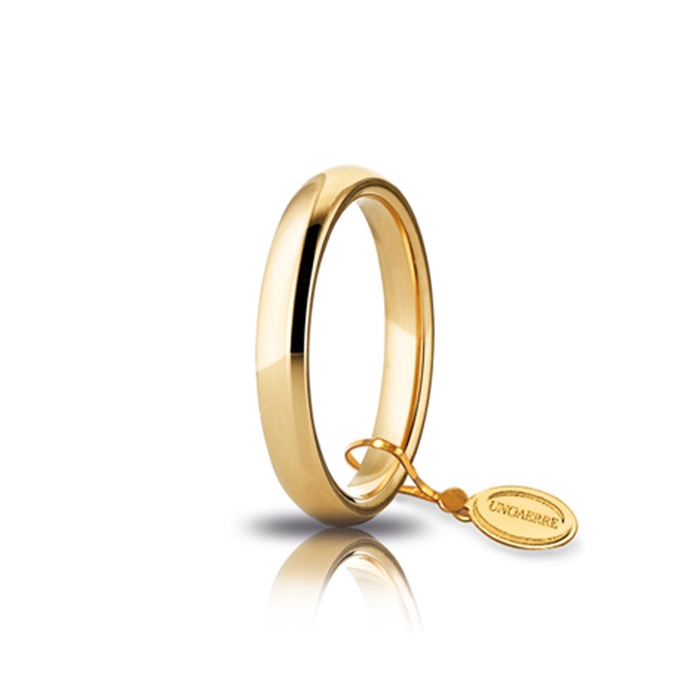 Comfort wedding ring 3.5 mm in yellow gold - UNOAERRE