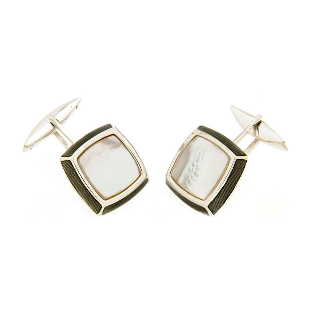 925 Silver Stone Cufflinks - Handmade - SATURNO