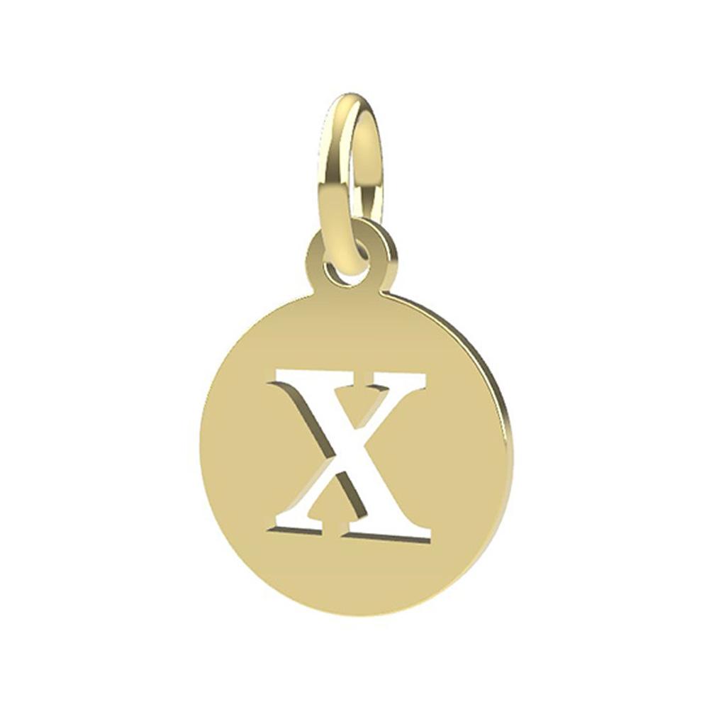 18kt yellow gold Letter X pendant - DEDIE