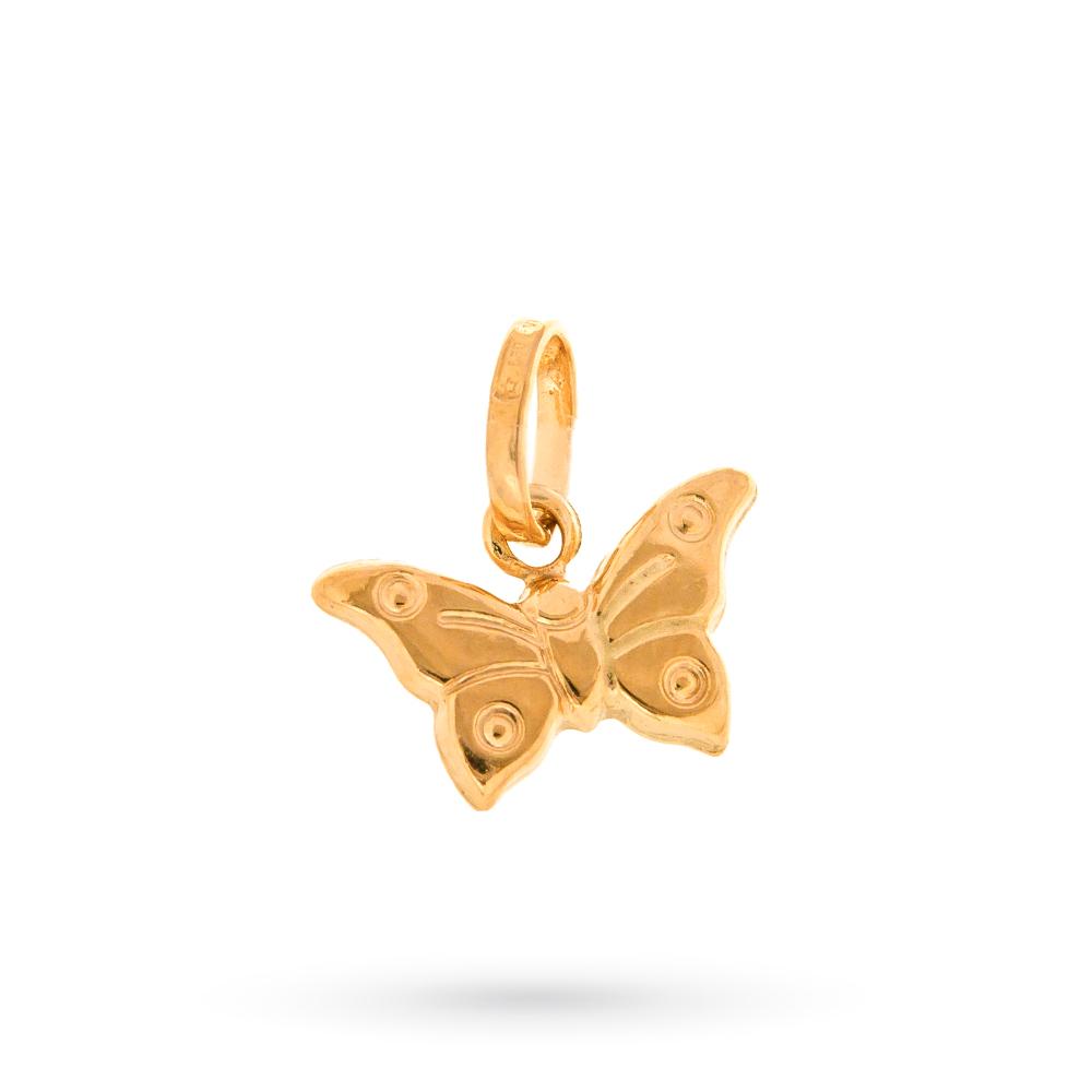 Polished 18kt yellow gold butterfly pendant - LUSSO ITALIANO