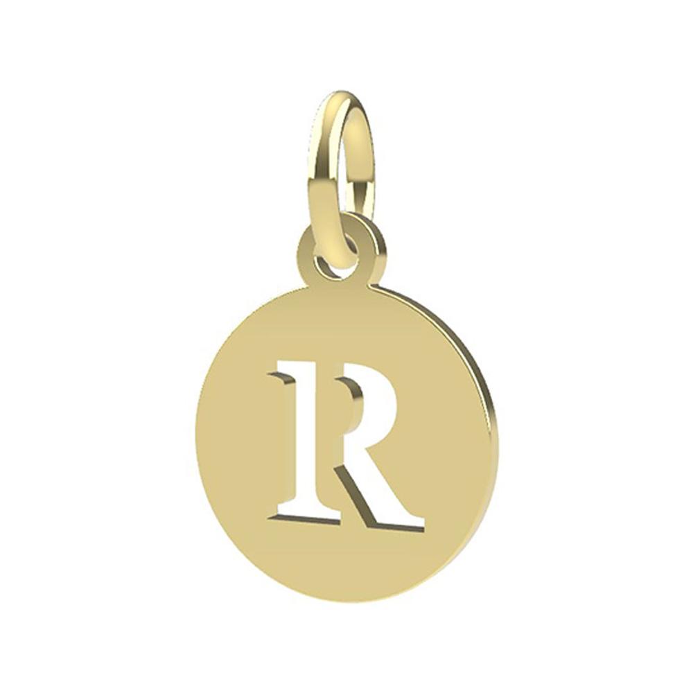 18kt yellow gold Letter R pendant - DEDIE