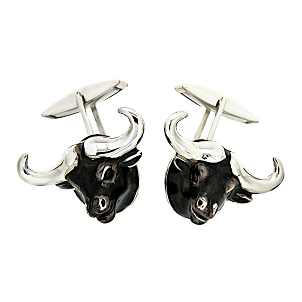 Buffalo Cufflinks in 925 Silver - Handmade - SATURNO