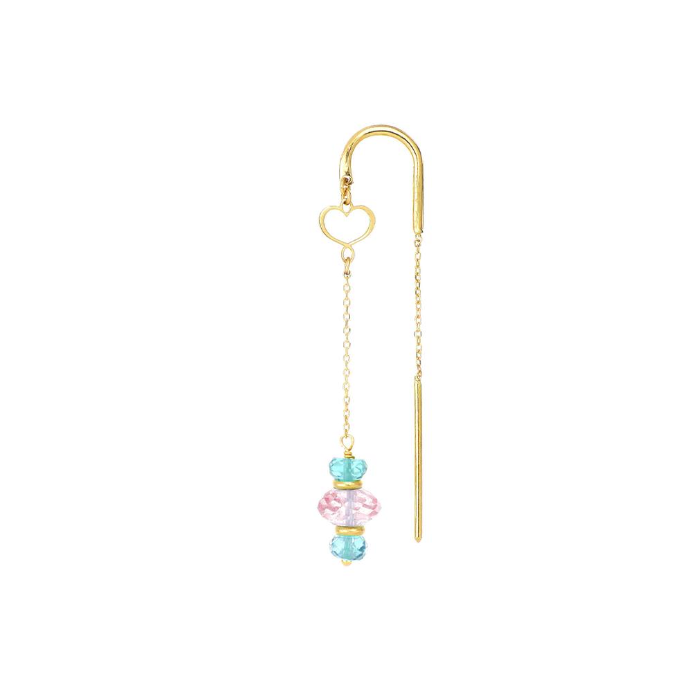 18Kt  Apatite And Rose Topaz  Hook Earring - MAMAN ET SOPHIE