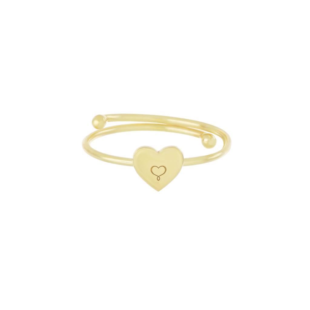 Adjustable ring heart plate logo Maman et Sophie ANARC2 - MAMAN ET SOPHIE