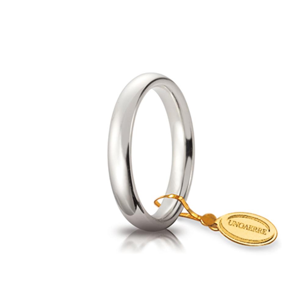 Comfort wedding ring 3.5 mm in white gold - UNOAERRE