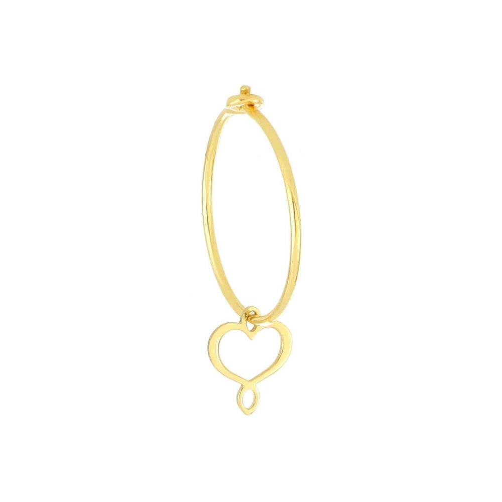 18Kt Maman Heart Small Hoop Earring - MAMAN ET SOPHIE