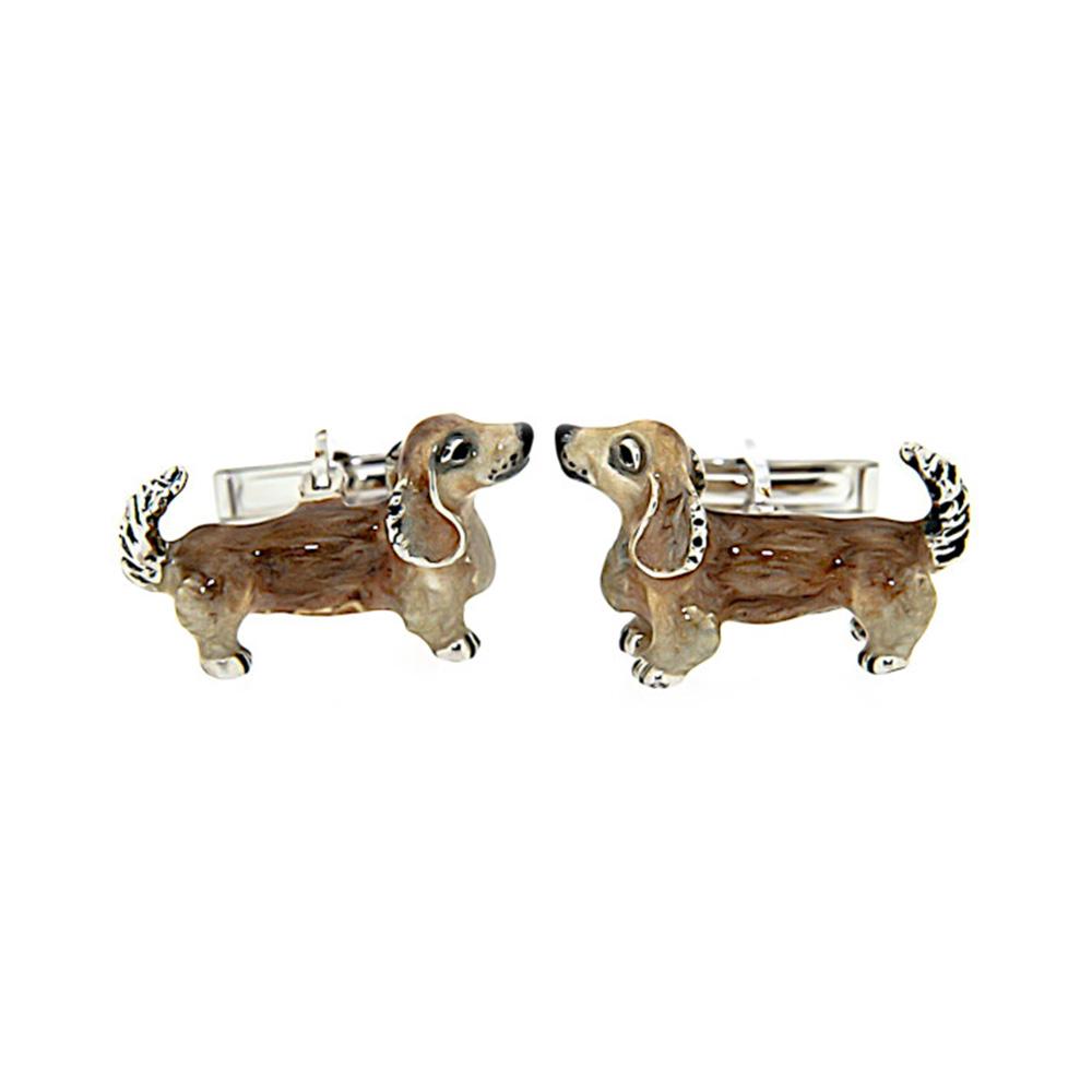 Dachshund Cufflinks in 925 Silver - Handmade - SATURNO