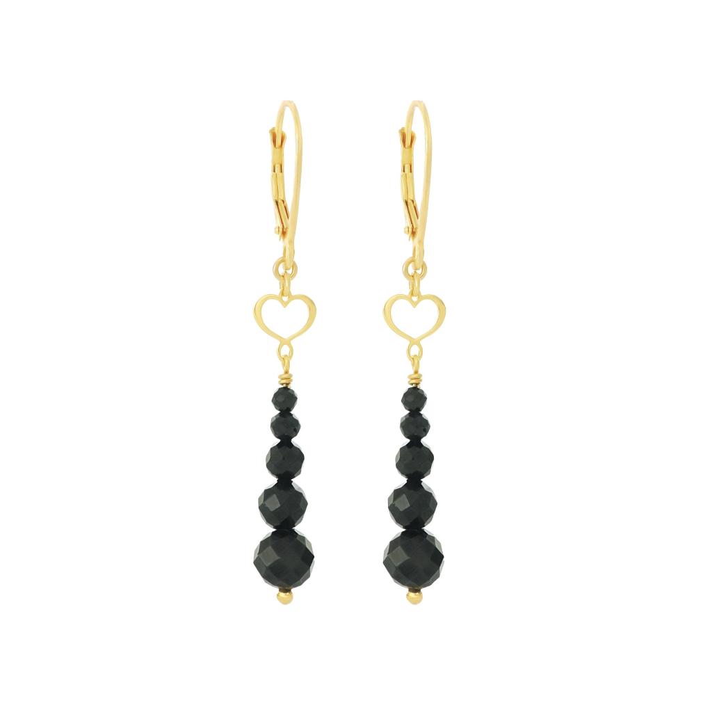 Maman et Sophie OROND12FMS black spinel earrings (pair) - MAMAN ET SOPHIE