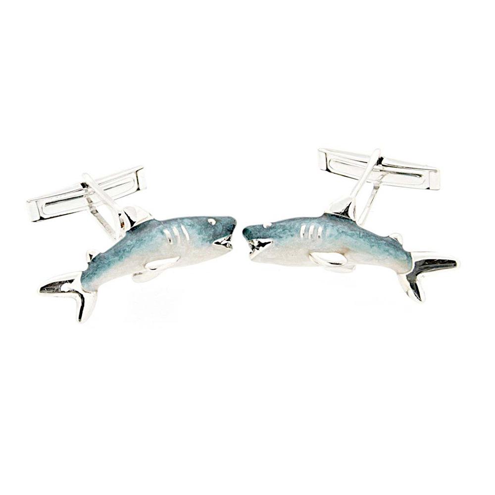 925 Silver Shark Cufflinks - Italian Craftsmanship - SATURNO