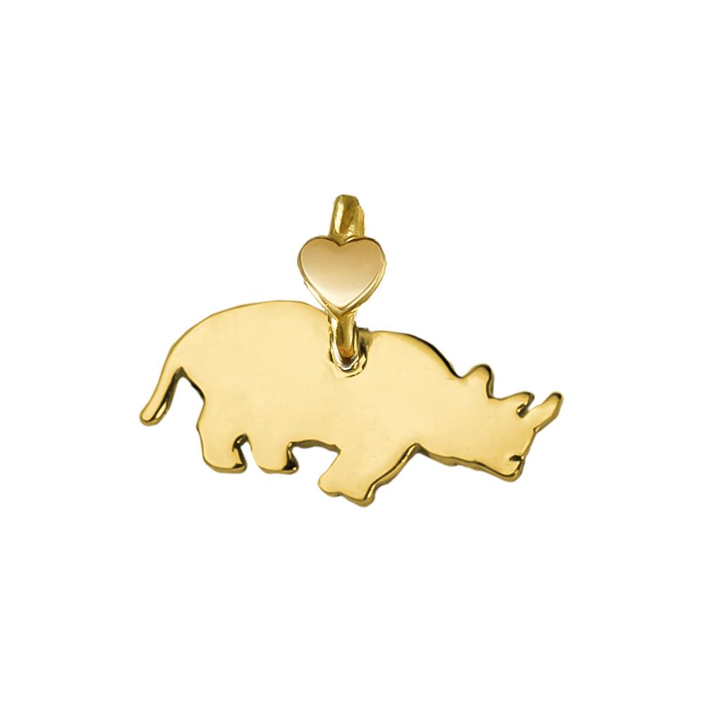 Rhinoceros Pendant Animaletti Gold Collection Dodo Mariani - DODO MARIANI