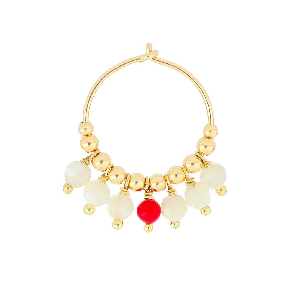 Mia Africa Coral And Nacre Small Hoop Earring - MAMAN ET SOPHIE