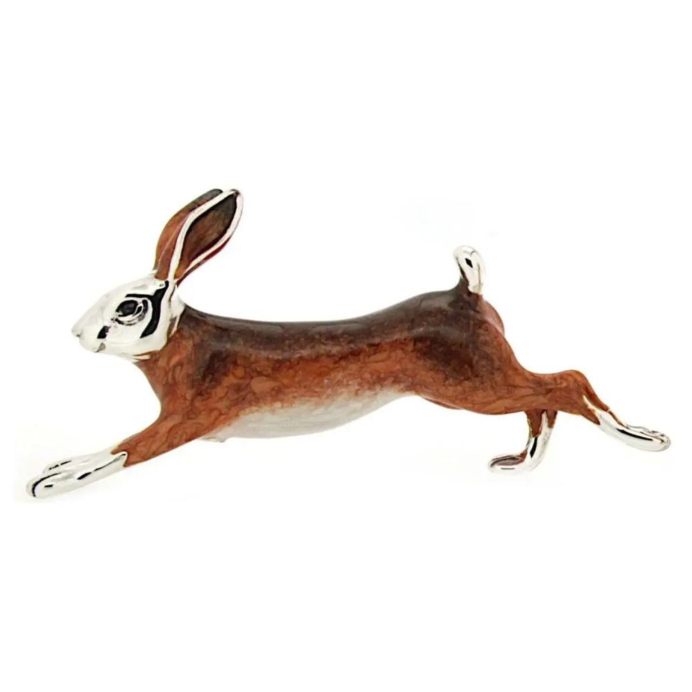 Large enameled hare silver ornament Saturno ST147-1 - SATURNO