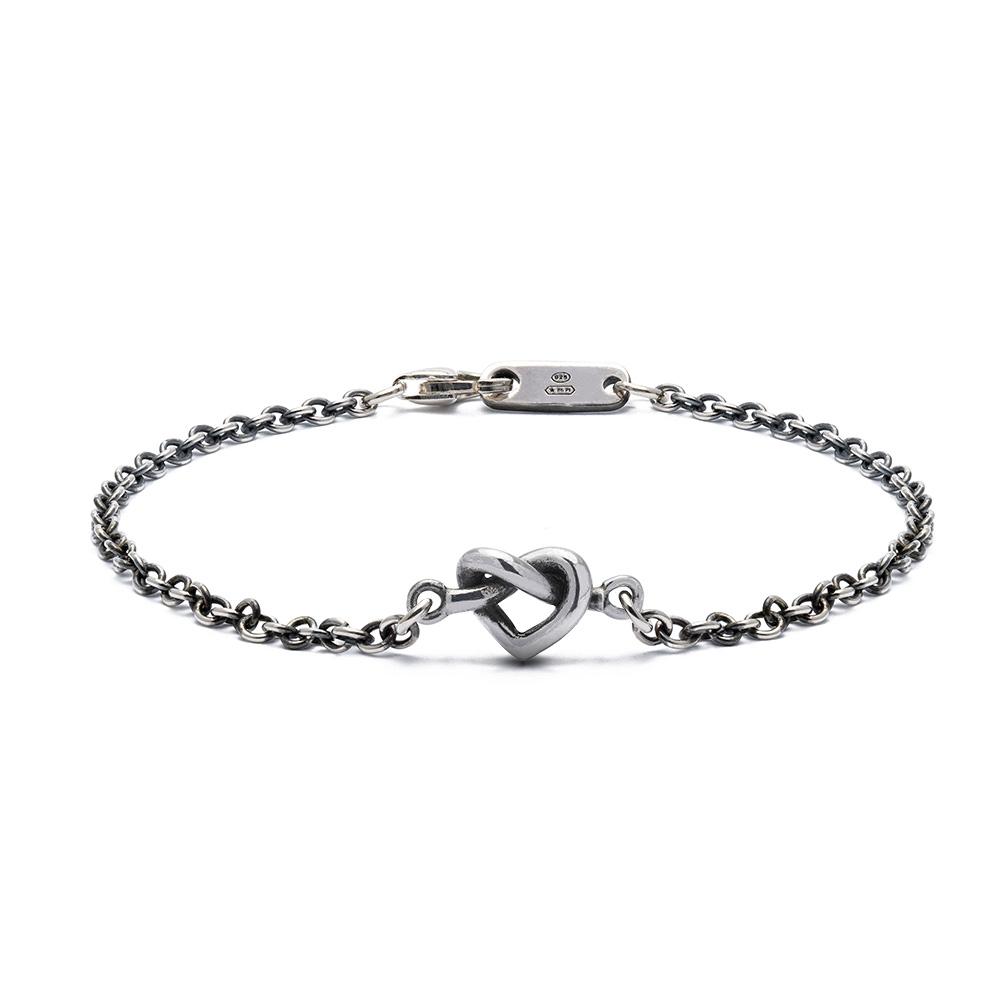 925 silver heart knot chain bracelet - VALENTINO DI LEONARDO