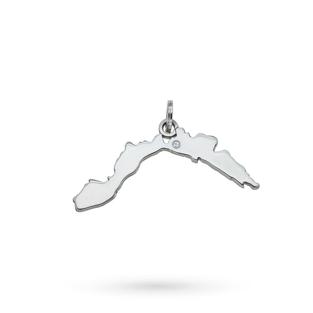 Liguria region pendant 925 silver and diamond - CICALA